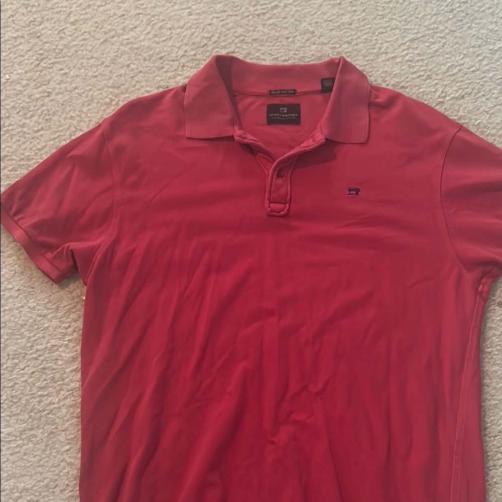 Scotch & Soda Amsterdam Couture Red Pique Polo Shirt XL